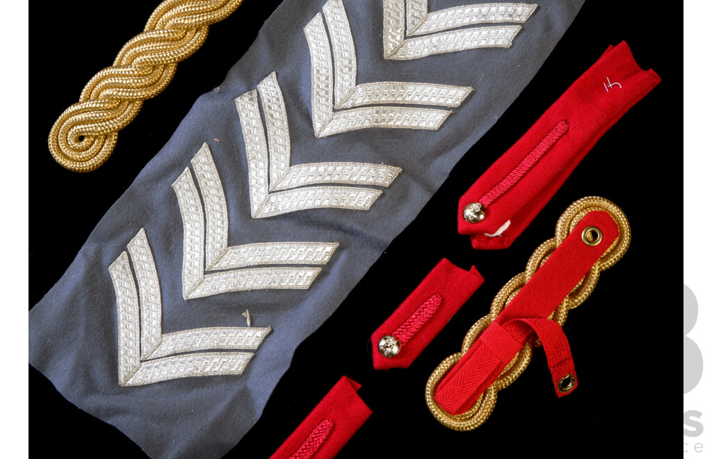 Collection Australian Army Colonels Shoulder & Collar Flashes Including Gold Braid Rank Examples and Silver Braid Examples