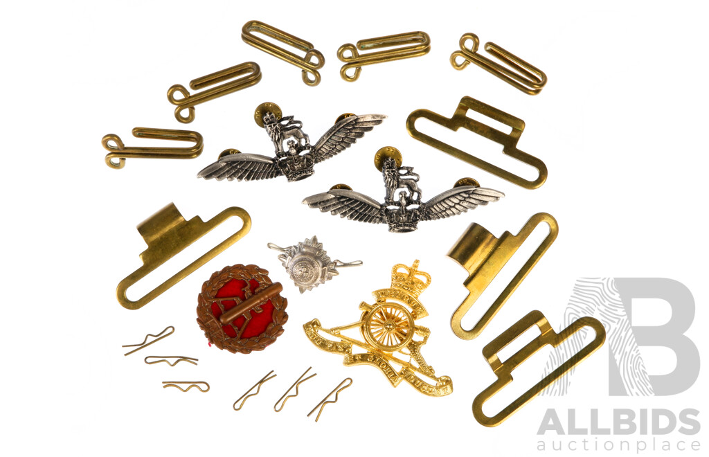 Good Collection British Military Antique Hat Badges Including Mortar Regiment & More