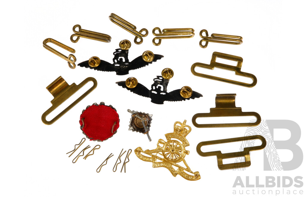 Good Collection British Military Antique Hat Badges Including Mortar Regiment & More