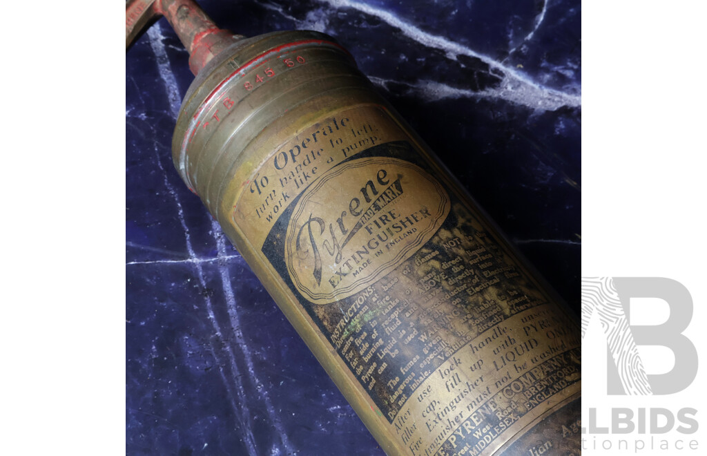 Brass Hand Pump Fire Extinguisher by Pyrene