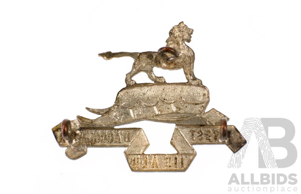 Rare Antique Australian White Metal 11th Light Horse Regiment, Victorian Mounted Rifles Hat Badge, 1900 to 1930