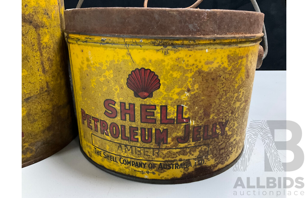 Vintage Shell Grease and Petroleum Tins