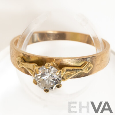 18ct Vintage Diamond Solitaire Engagement Ring, Est TDW 0.38ct, Size O, 2.84 Grams