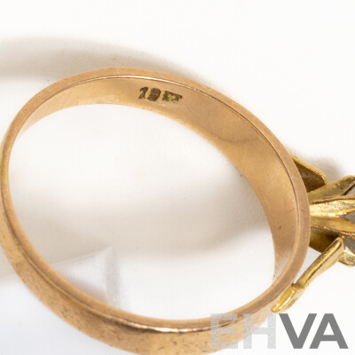 18ct Vintage Diamond Solitaire Engagement Ring, Est TDW 0.38ct, Size O, 2.84 Grams