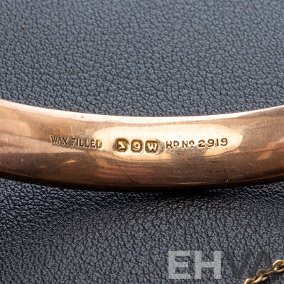 Vintage 9ct Rose Gold Wax Filled Oval Hinged Bangle, 58mm, 17.45 Grams
