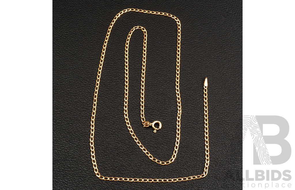 9ct Elongated Curb Link Chain, 50cm, 2.42 Grams