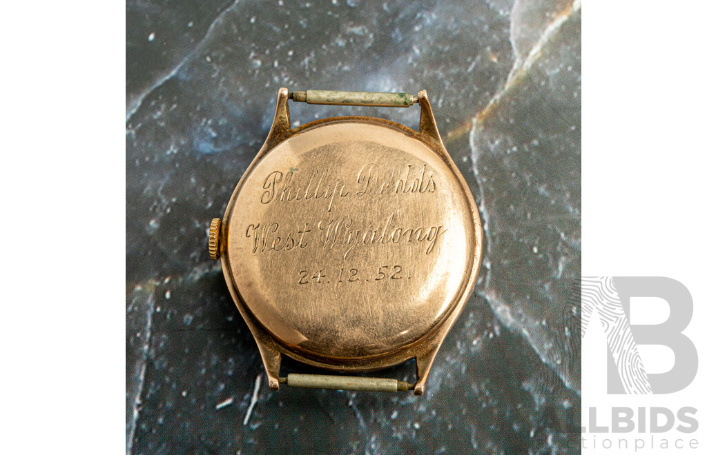 Omega 9ct Vintage Mens Watch, Circa 1950's, Manual Winding, 30.31 Grams Total Weight