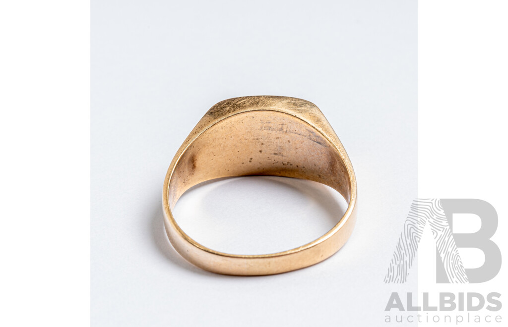 9ct Vintage Diamond Set Signet Ring, TDW0.02ct, Size U, 4.58 Grams