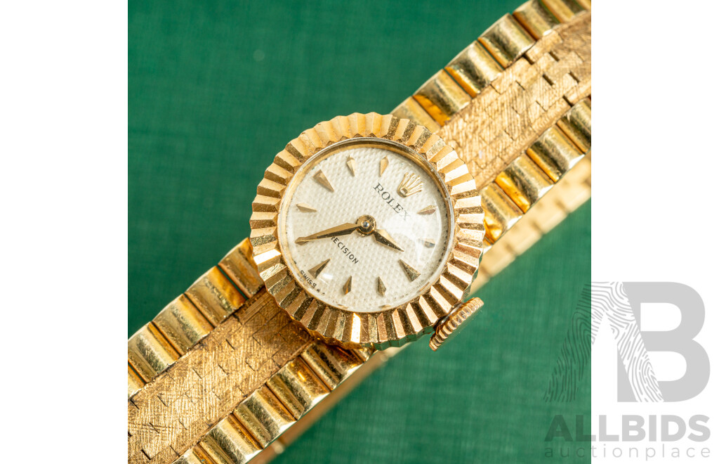 18ct Vintage Rolex Precision, Swiss Made, 11856, Gold Watch & Band Hallmarked, 31.15 Grams
