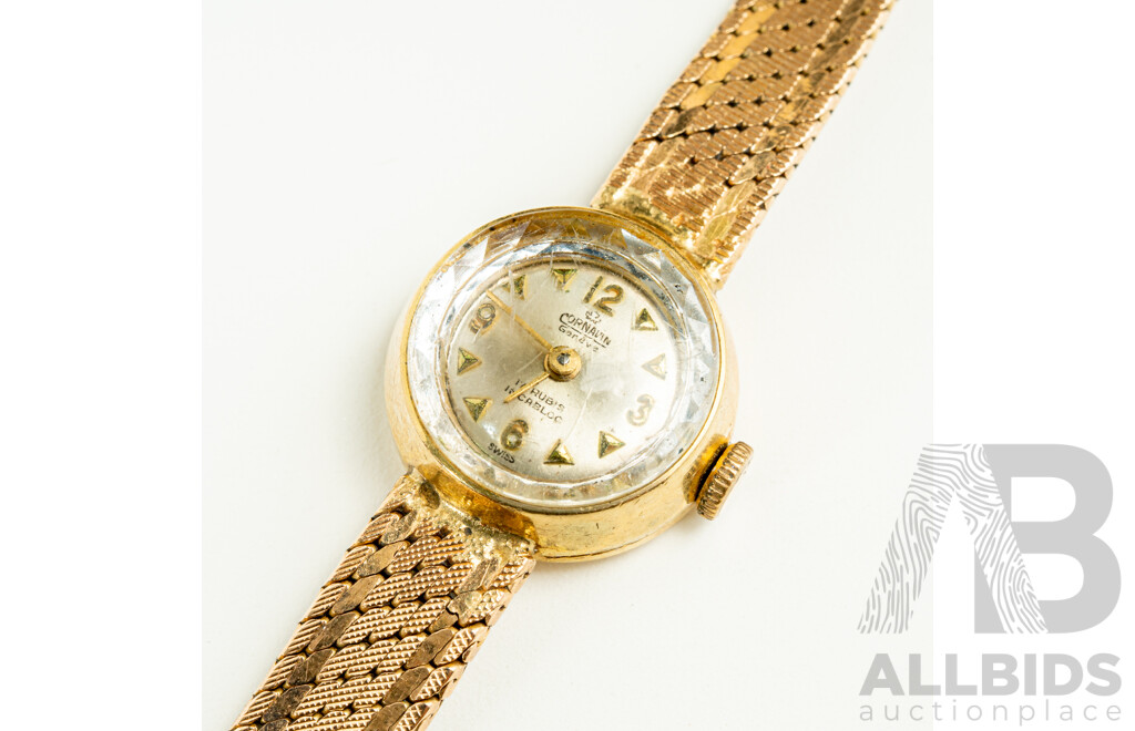 18ct Vintage Cornavin Geneve 17 Rubis Incabloc, Swiss Made, Gold Watch & Band Hallmarked, 26.37 Grams