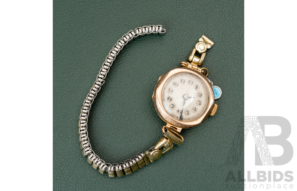 9ct Art Deco Ladies Watch, Hallmarked London 1927 - Working