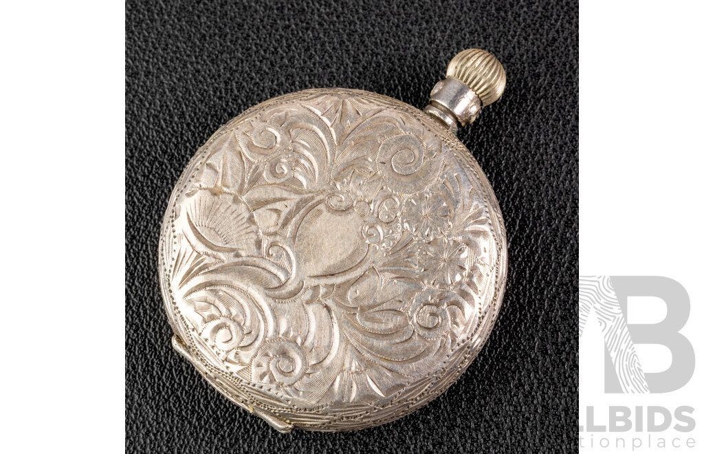 Antique 35mm Sterling Silver Pocket Watch, 167882, London 1913, Working, 32.27 Grams
