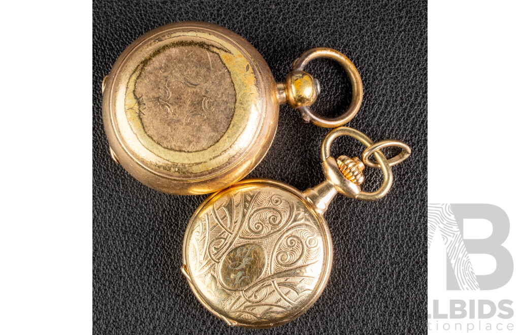 Antique Gold Tone Sovereign Case & Classique 25mm Gold Tone Fob Watch