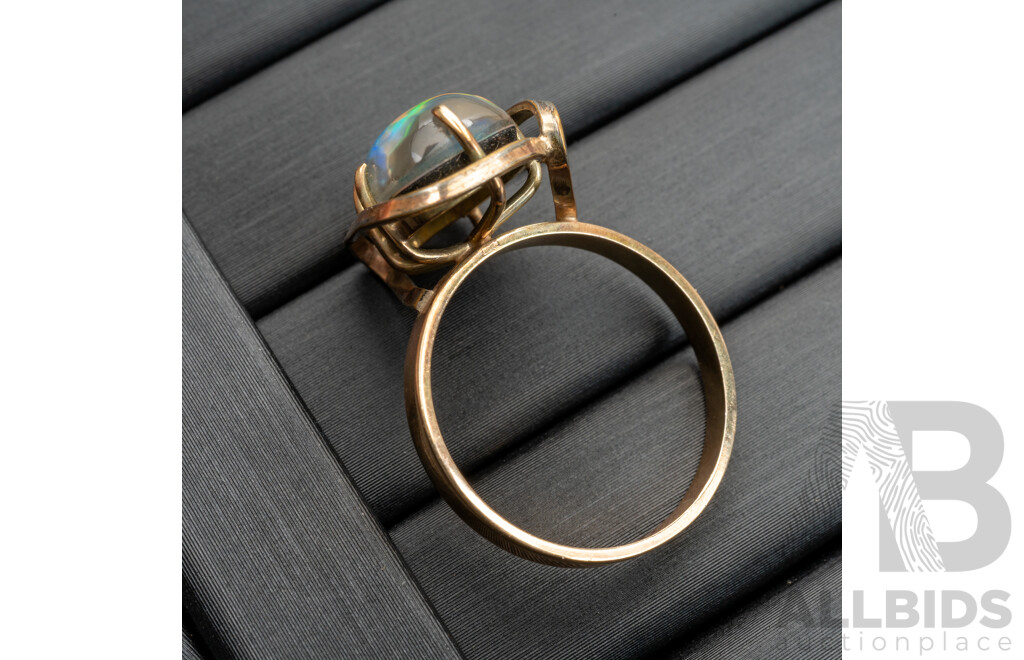 9ct Vintage Opal Triplet Ring, Size O, 3.10 Grams