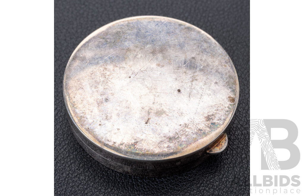 Georg Jensen Vintage Sterling Silver Pill Box #233, 40mm Diameter