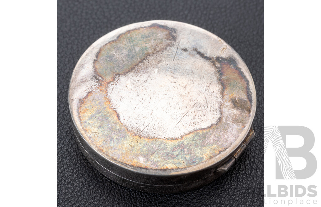 Georg Jensen Vintage Sterling Silver Pill Box #233, 40mm Diameter