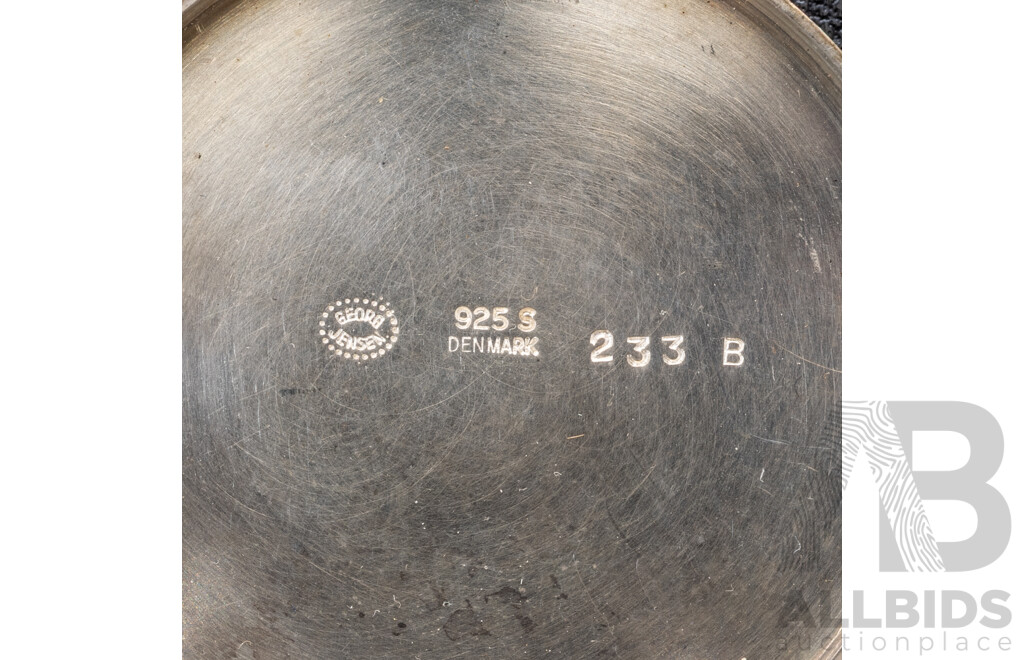 Georg Jensen Vintage Sterling Silver Pill Box #233, 40mm Diameter