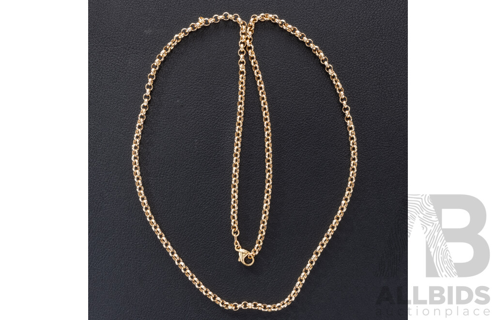 9ct Belcher Link Necklace, 60cm, 6.10 Grams