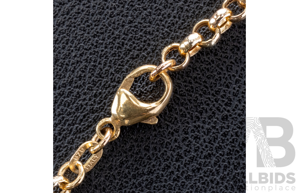 9ct Belcher Link Necklace, 60cm, 6.10 Grams