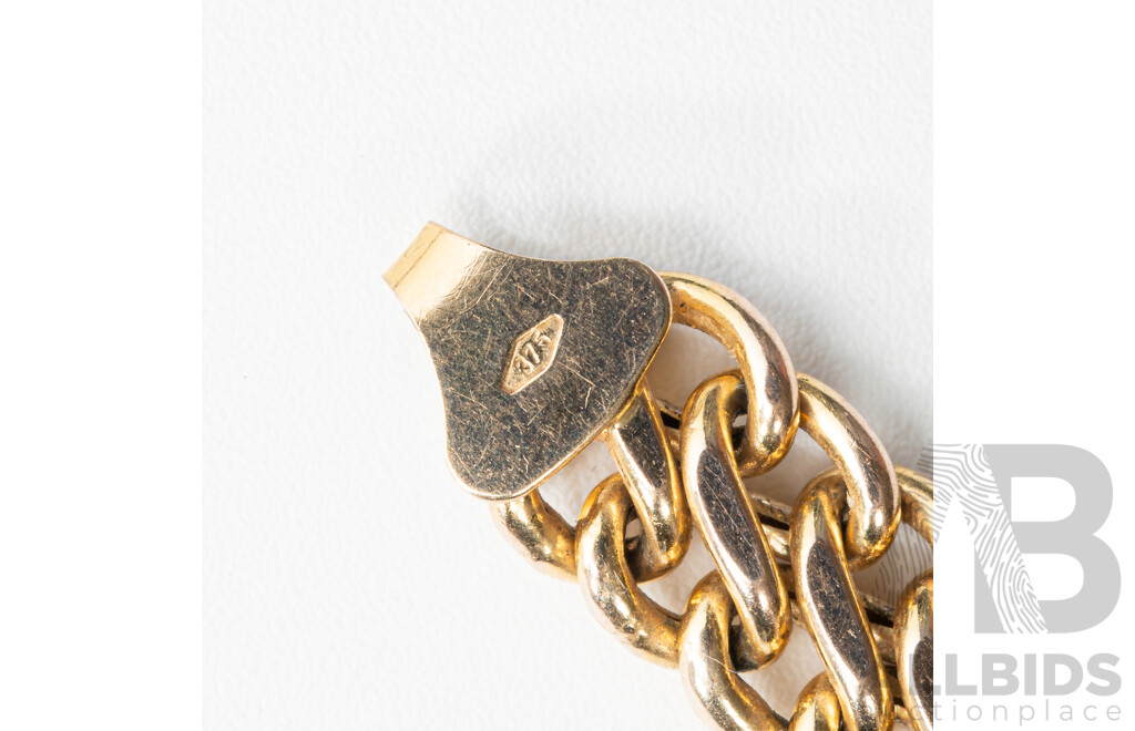 9ct Double Curb Link Necklace, 42cm, 16.48 Grams - as New