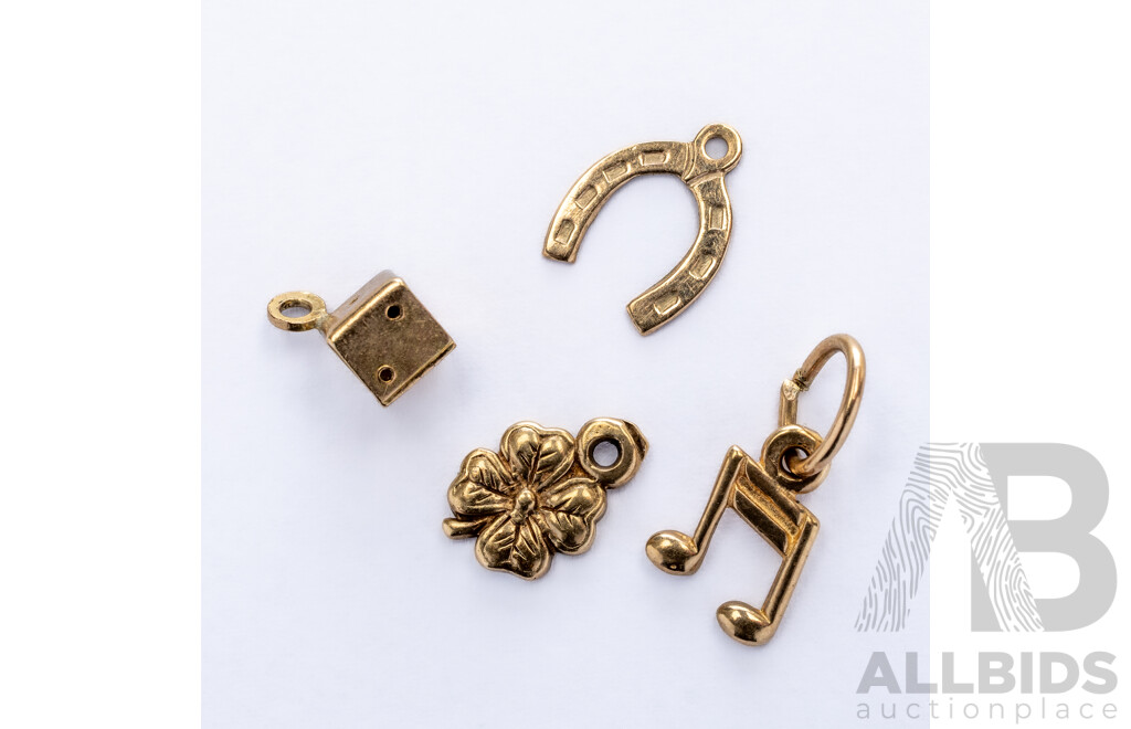 Collection of (4) 9ct Petite Charms, 1.40 Grams