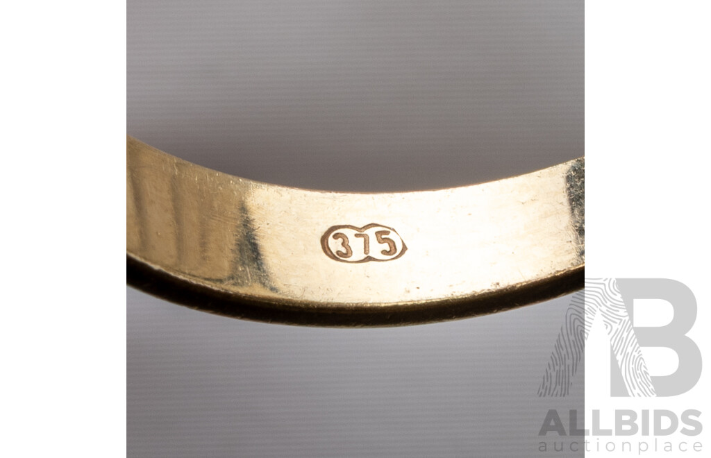 9ct Vintage Sapphire & Diamond Bridal Set, Est TDW 0.075ct, Size O/P, 4.60 Grams