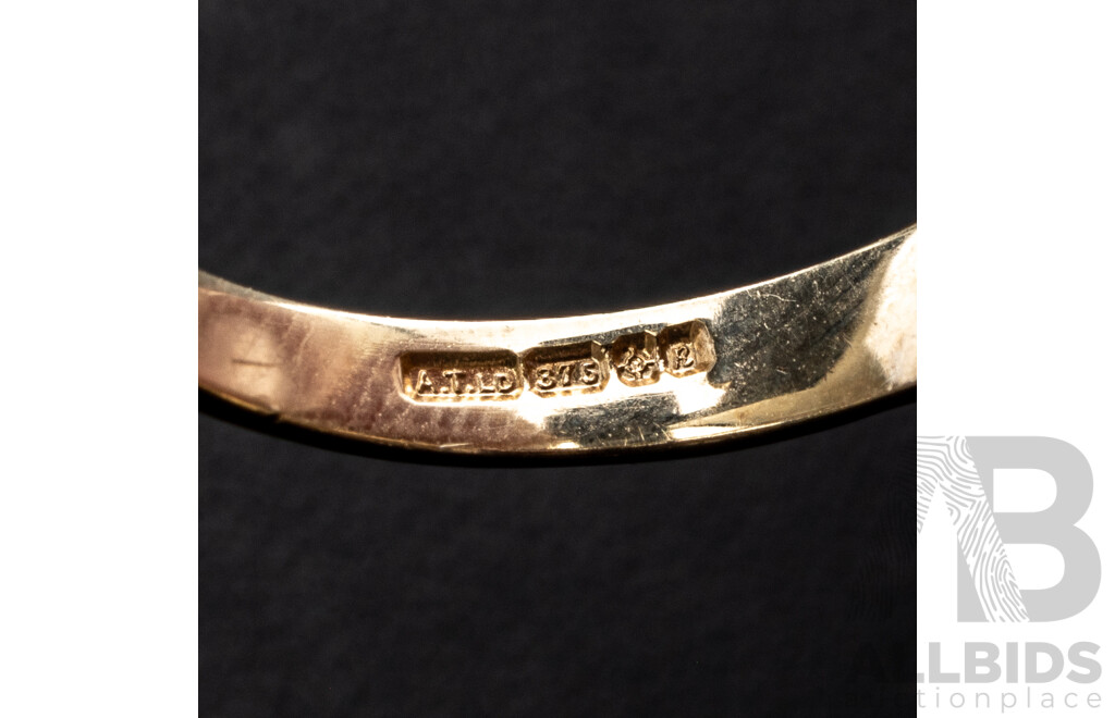 9ct Emerald & Diamond (3) Ring Bridal Set, Est TDW 0.25ct, Size L, 6.50 Grams