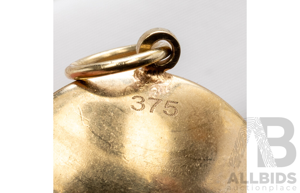 9ct Evil Eye Charm, 15mm, 1.36 Grams