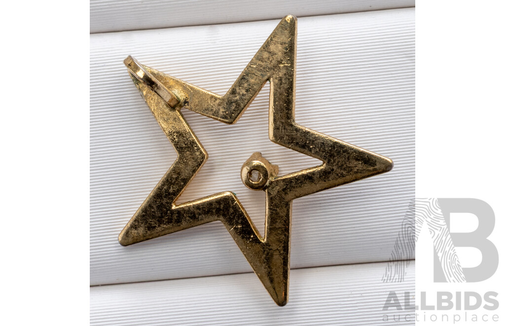 9ct Diamond Set Star Slider Pendant, 15mm, 0.52 Grams