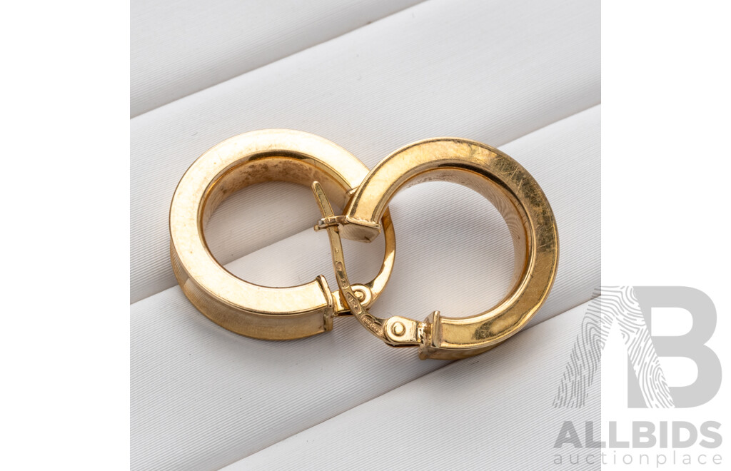 9ct Concave Hoop Earrings, 15mm, 1.89 Grams