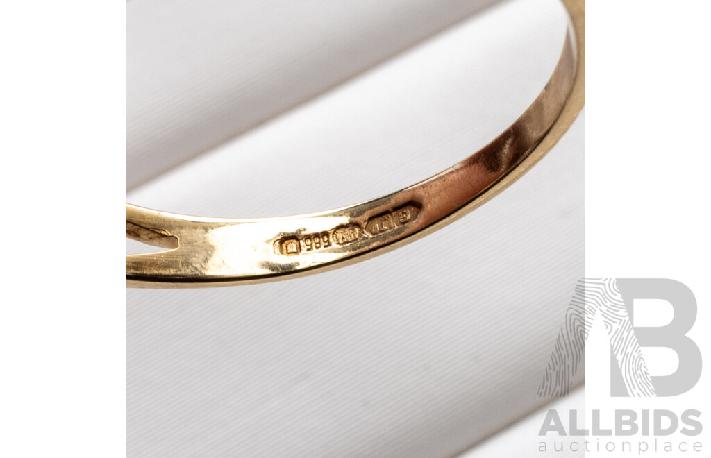 14K Cubic Zirconia Band Style Ring, Size N, 1.86 Grams