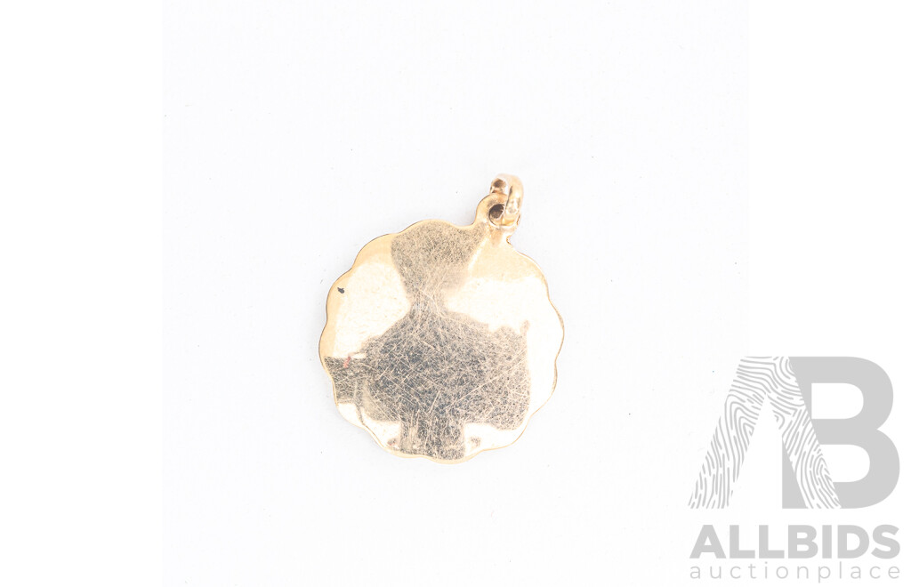 9ct St Christopher Medallion Pendant, 16mm, 1.12 Grams