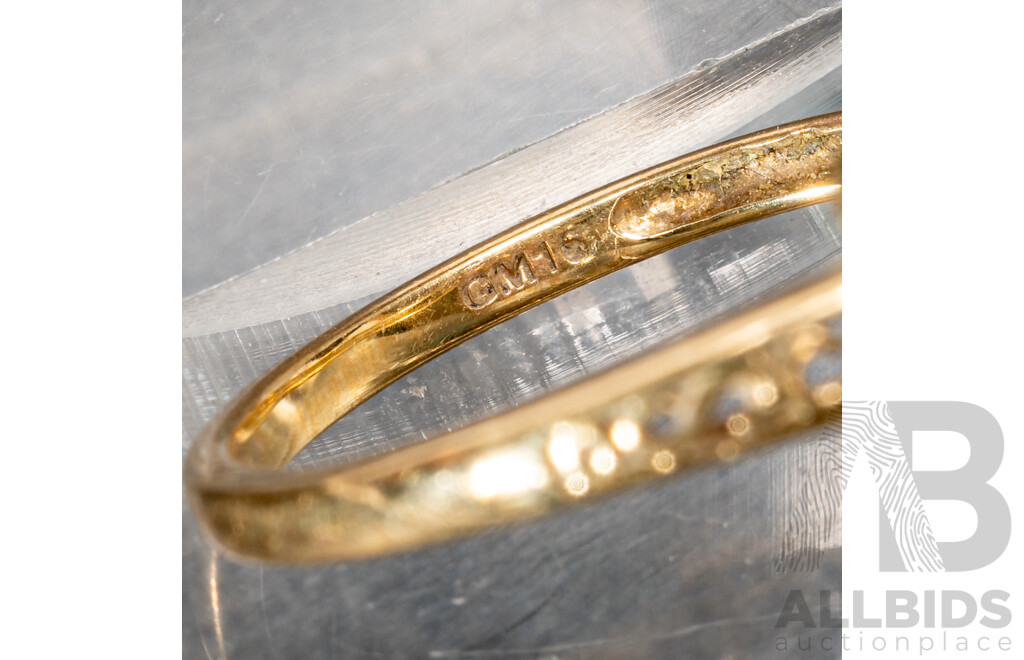 9ct Amethyst & Diamond Cluster Ring, Size N, 1.35 Grams