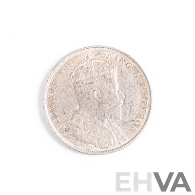 Straits Settlements 1907 KGV Silver One Dollar Coin .900