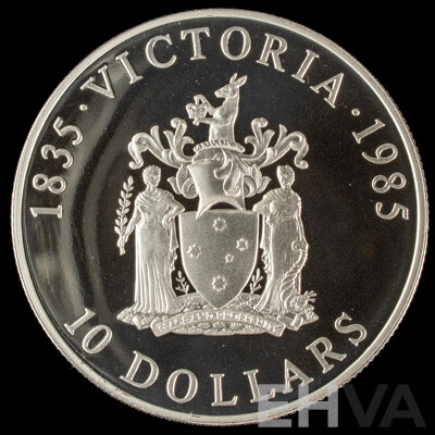 Australian 1985 Silver Proof Ten Dollar Coin, State Series Victoria .925