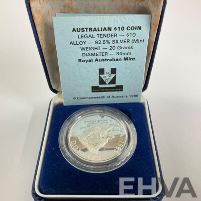 Australian 1985 Silver Proof Ten Dollar Coin, State Series Victoria .925