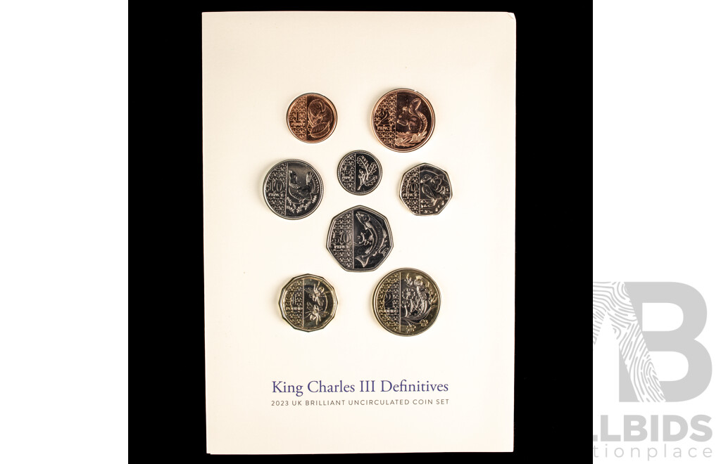 United Kingdom, Royal Mint 2023 Brilliant Coin Set, King Charles III Definitives