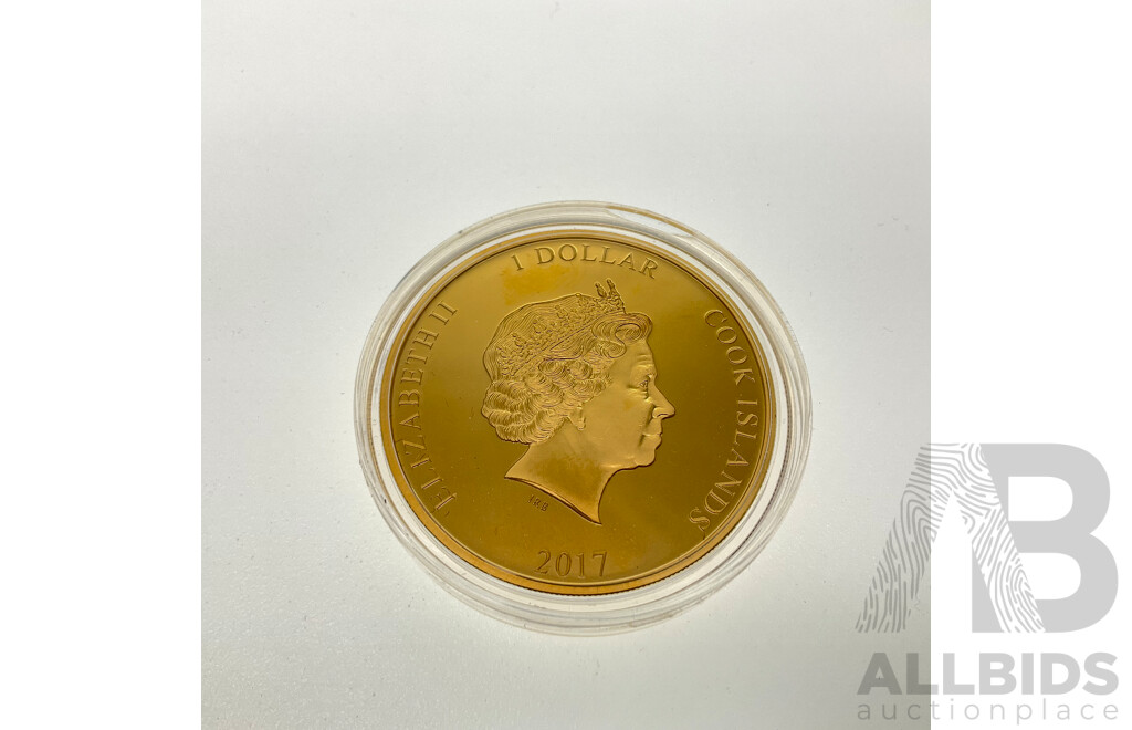 Cook Islands 2017 Commemorative Gold Plated Proof One Dollar Coin, Princess Diana's 20th Death Anniversary