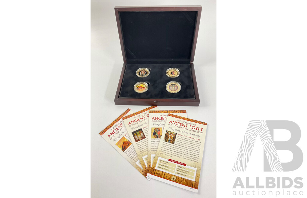 Cook Islands 2013 Gold Plated Proof Like One Dollar Coin Set, Treasures of Ancient Egypt