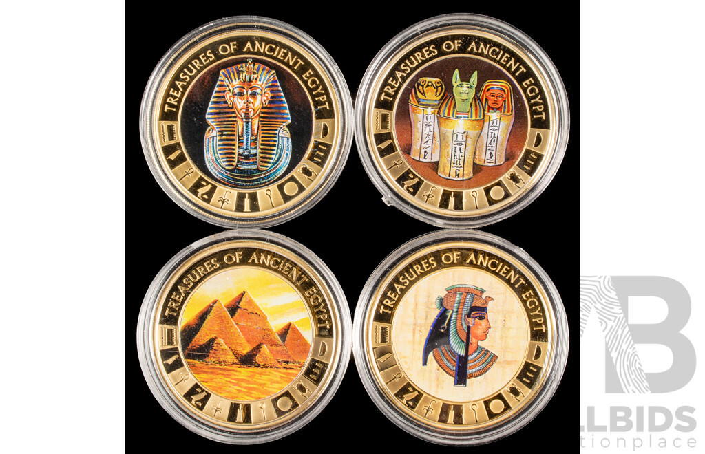 Cook Islands 2013 Gold Plated Proof Like One Dollar Coin Set, Treasures of Ancient Egypt