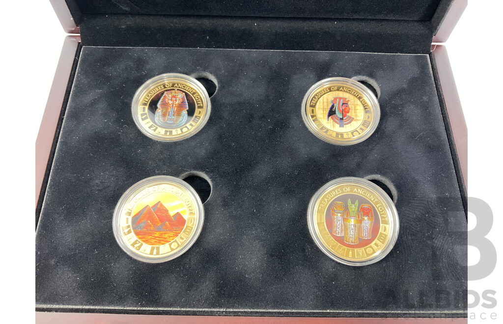 Cook Islands 2013 Gold Plated Proof Like One Dollar Coin Set, Treasures of Ancient Egypt
