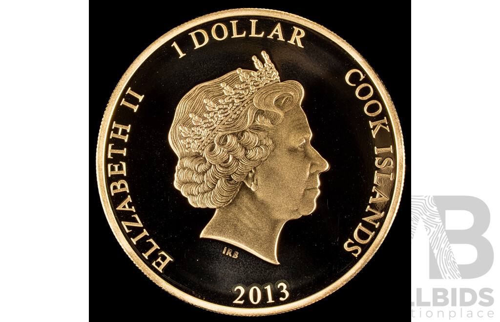 Cook Islands 2013 Gold Plated Proof Like One Dollar Coin Set, Treasures of Ancient Egypt