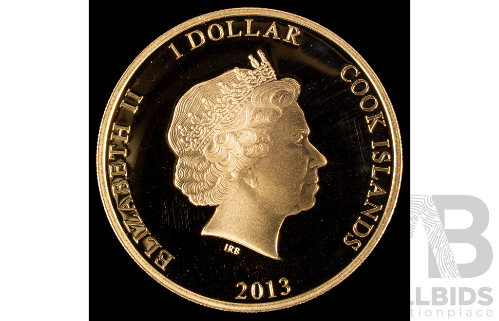 Cook Islands 2013 Gold Plated Proof Like One Dollar Coin Set, Treasures of Ancient Egypt