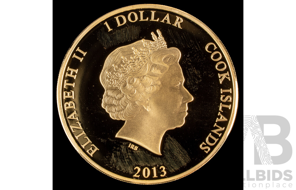 Cook Islands 2013 Gold Plated Proof Like One Dollar Coin Set, Treasures of Ancient Egypt
