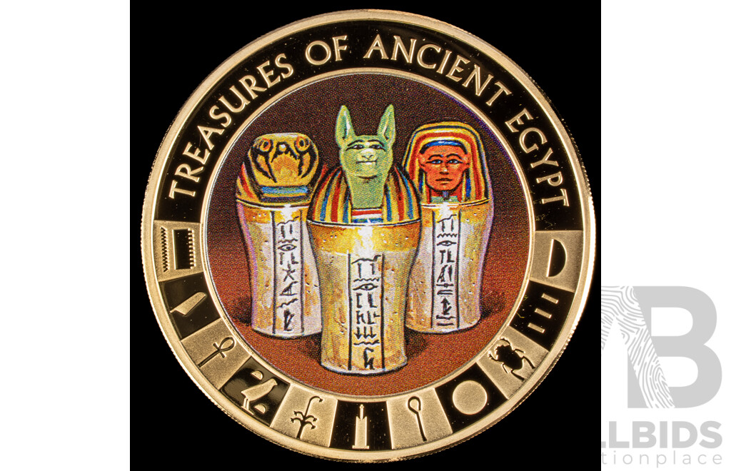 Cook Islands 2013 Gold Plated Proof Like One Dollar Coin Set, Treasures of Ancient Egypt
