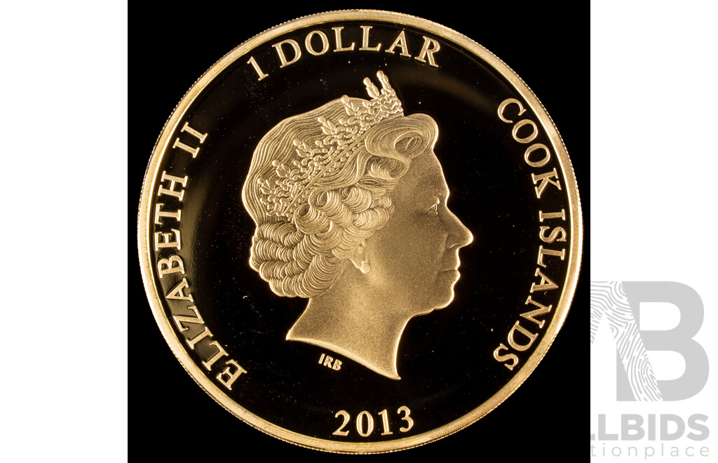 Cook Islands 2013 Gold Plated Proof Like One Dollar Coin Set, Treasures of Ancient Egypt