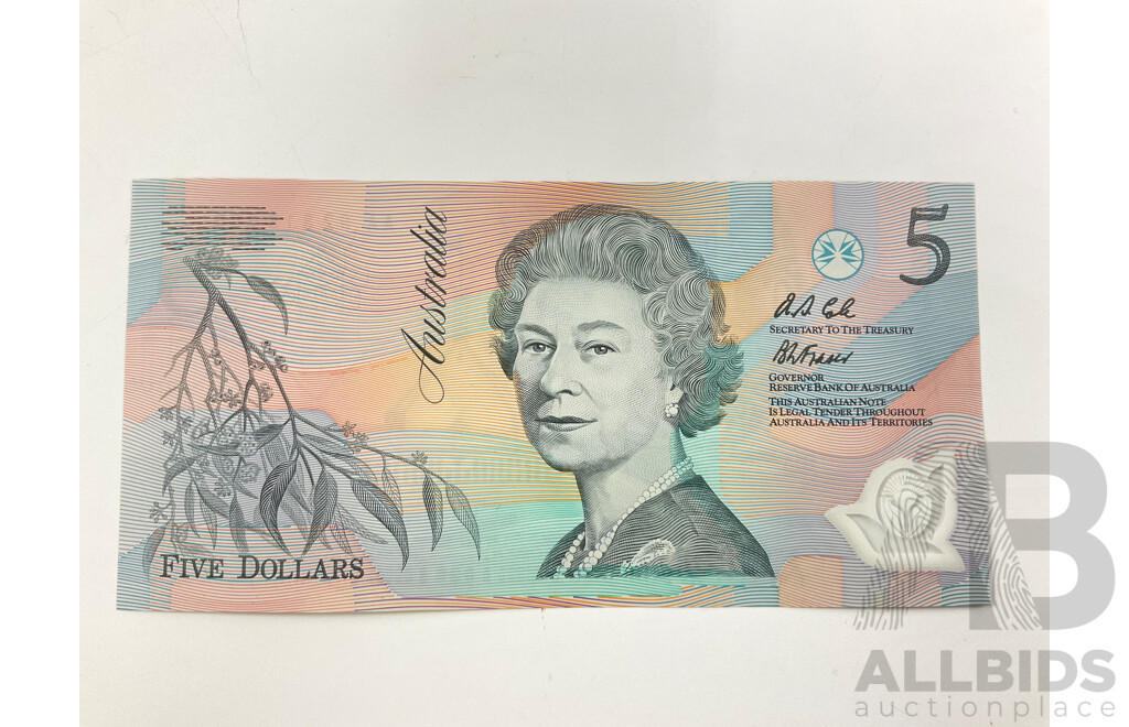Australian 1992 Five Dollar Banknote Fraser/Cole AA 92318266