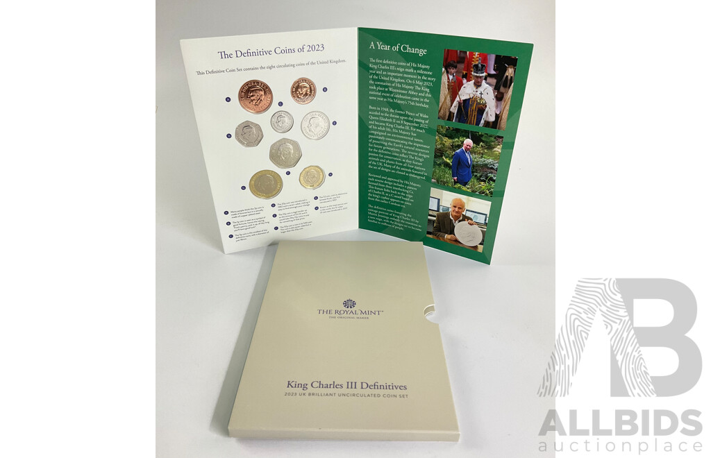 United Kingdom, Royal Mint 2023 Brilliant Coin Set, King Charles III Definitives