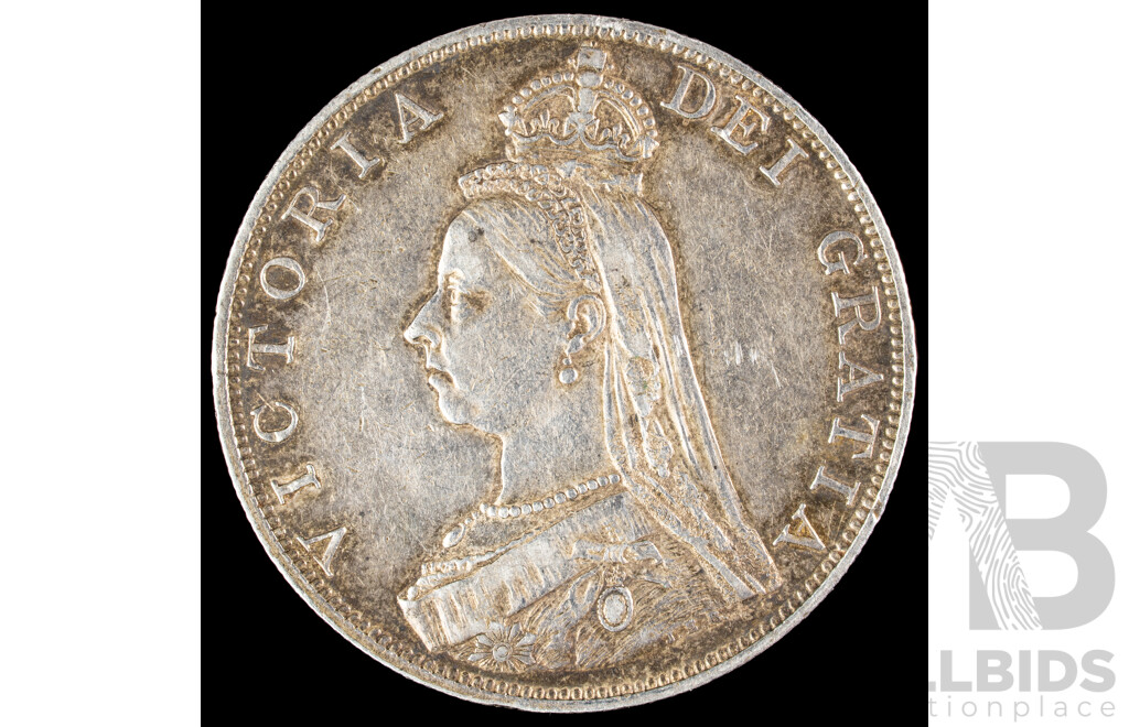 Great Britain 1887 QV Silver Double Florin .925