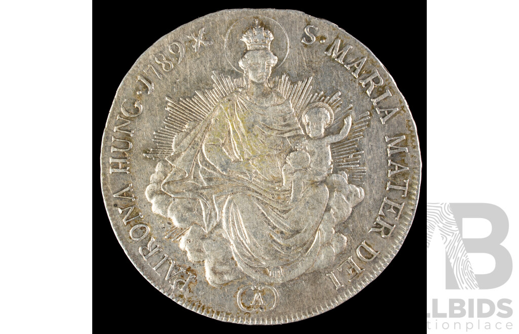 Hungarian 1789 Silver Half Taler Coin .833